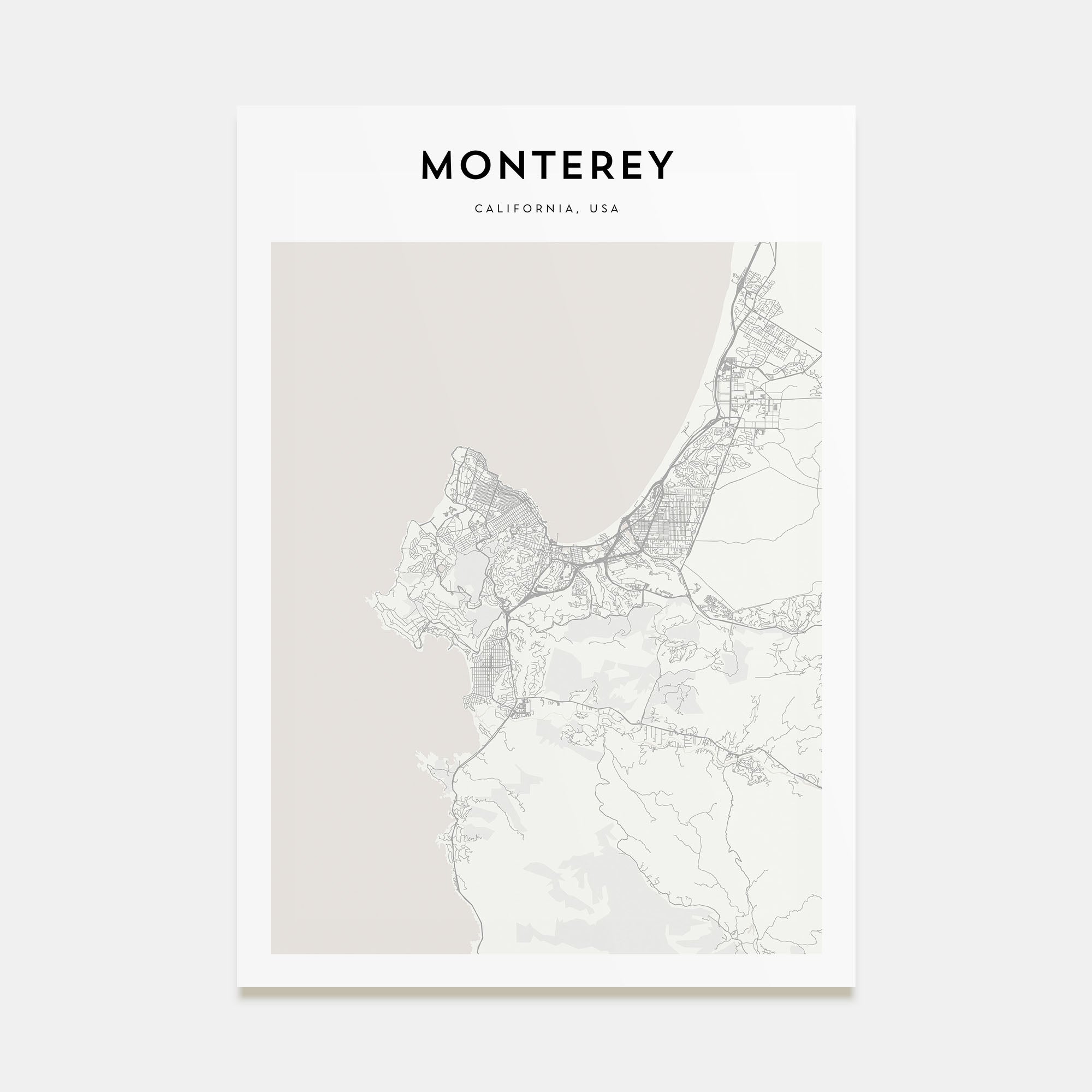Monterey Map Portrait Poster