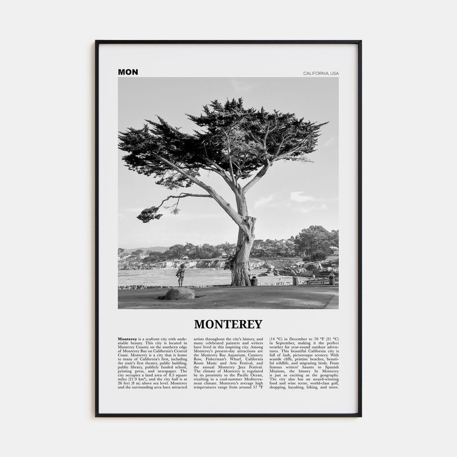 Monterey Travel B&W Poster