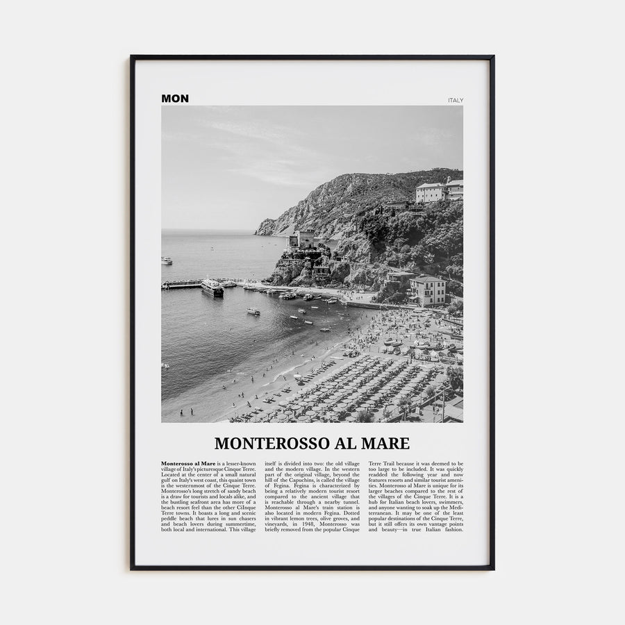 Monterosso al Mare Travel B&W Poster