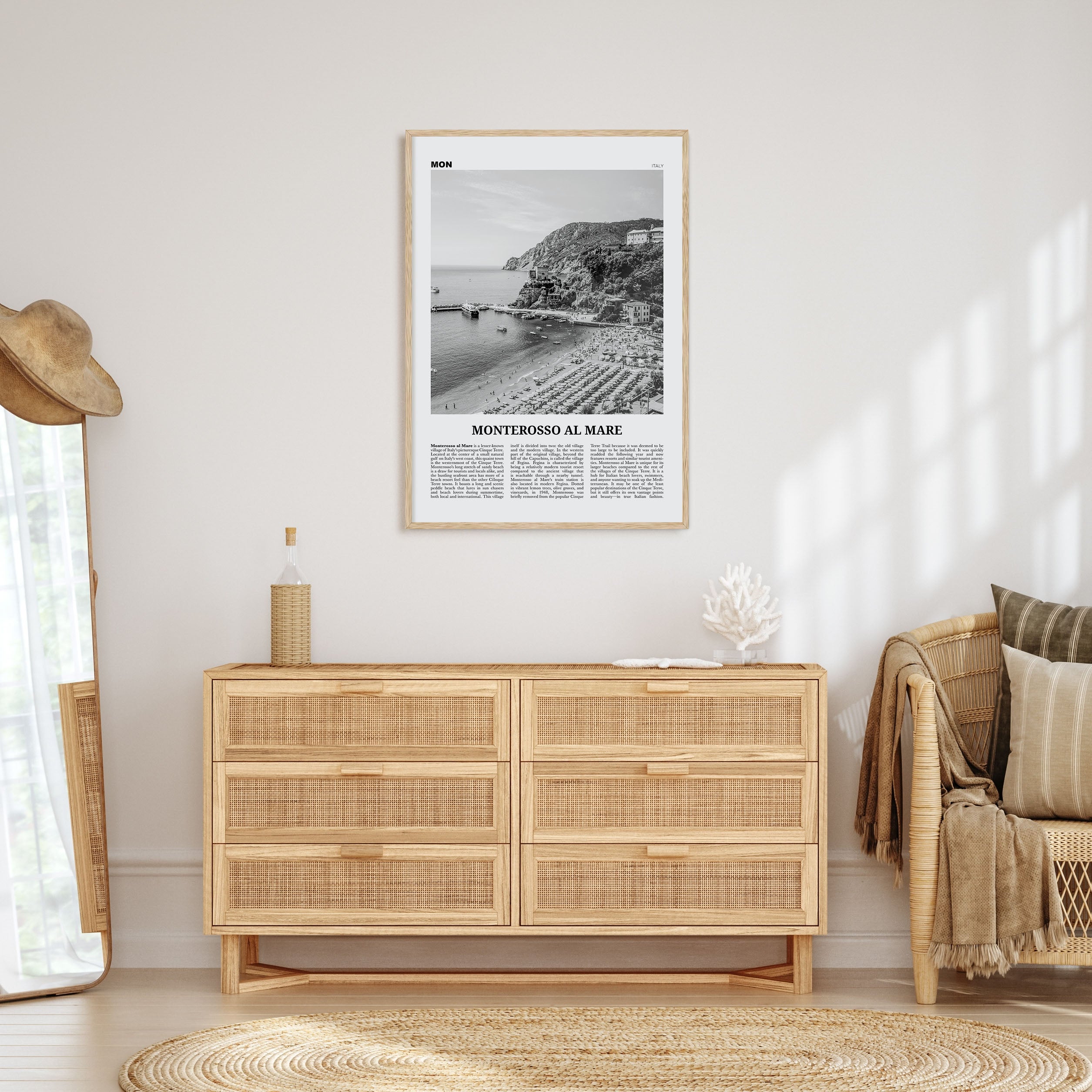 Monterosso al Mare Travel B&W Poster