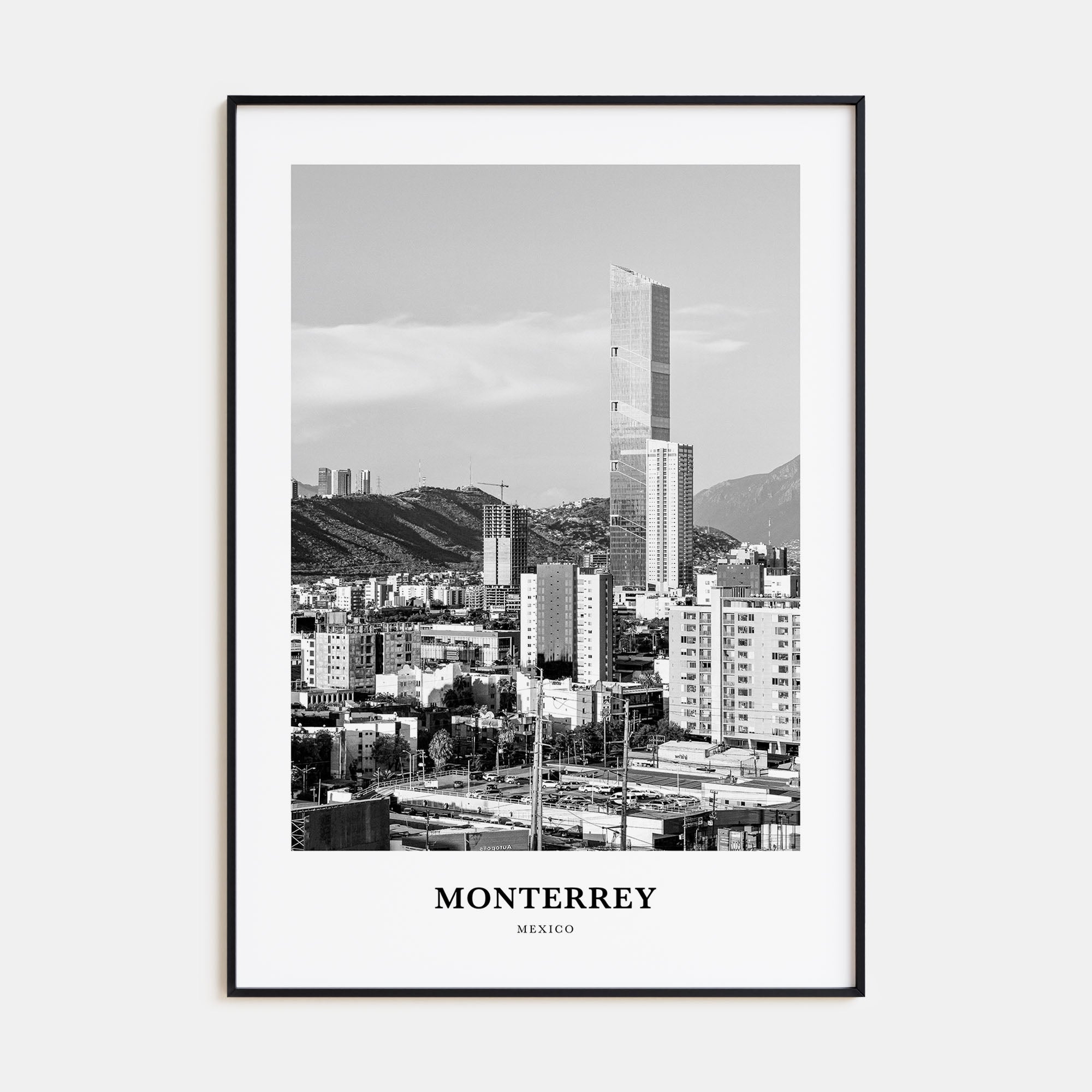 Monterrey Portrait B&W Poster