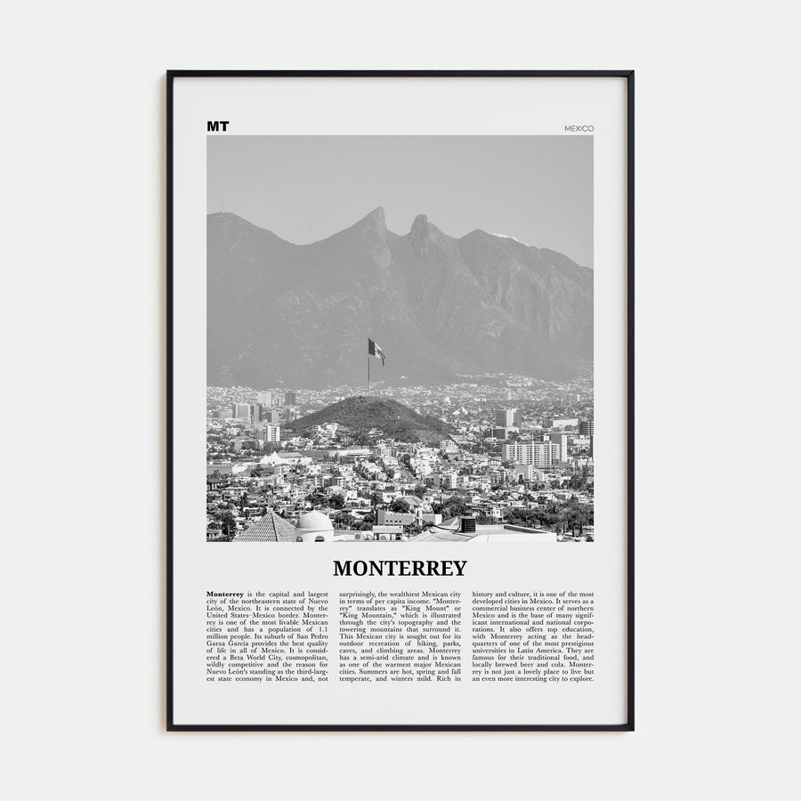 Monterrey Travel B&W No 2 Poster