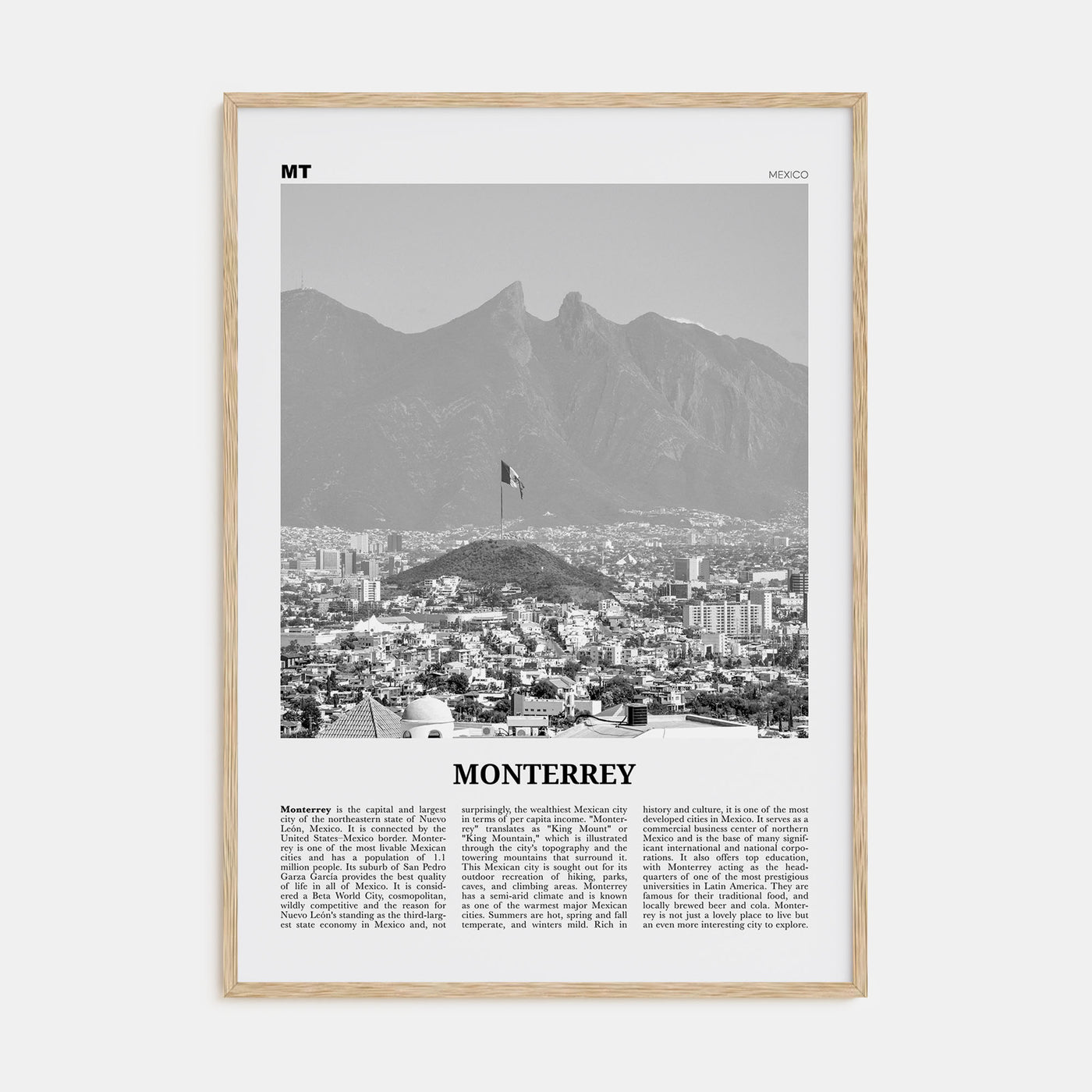 Monterrey Travel B&W No 2 Poster