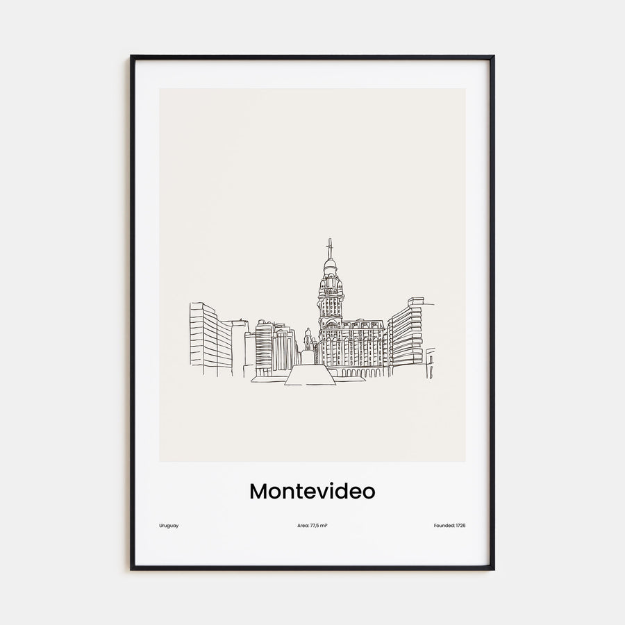 Montevideo Drawn Poster