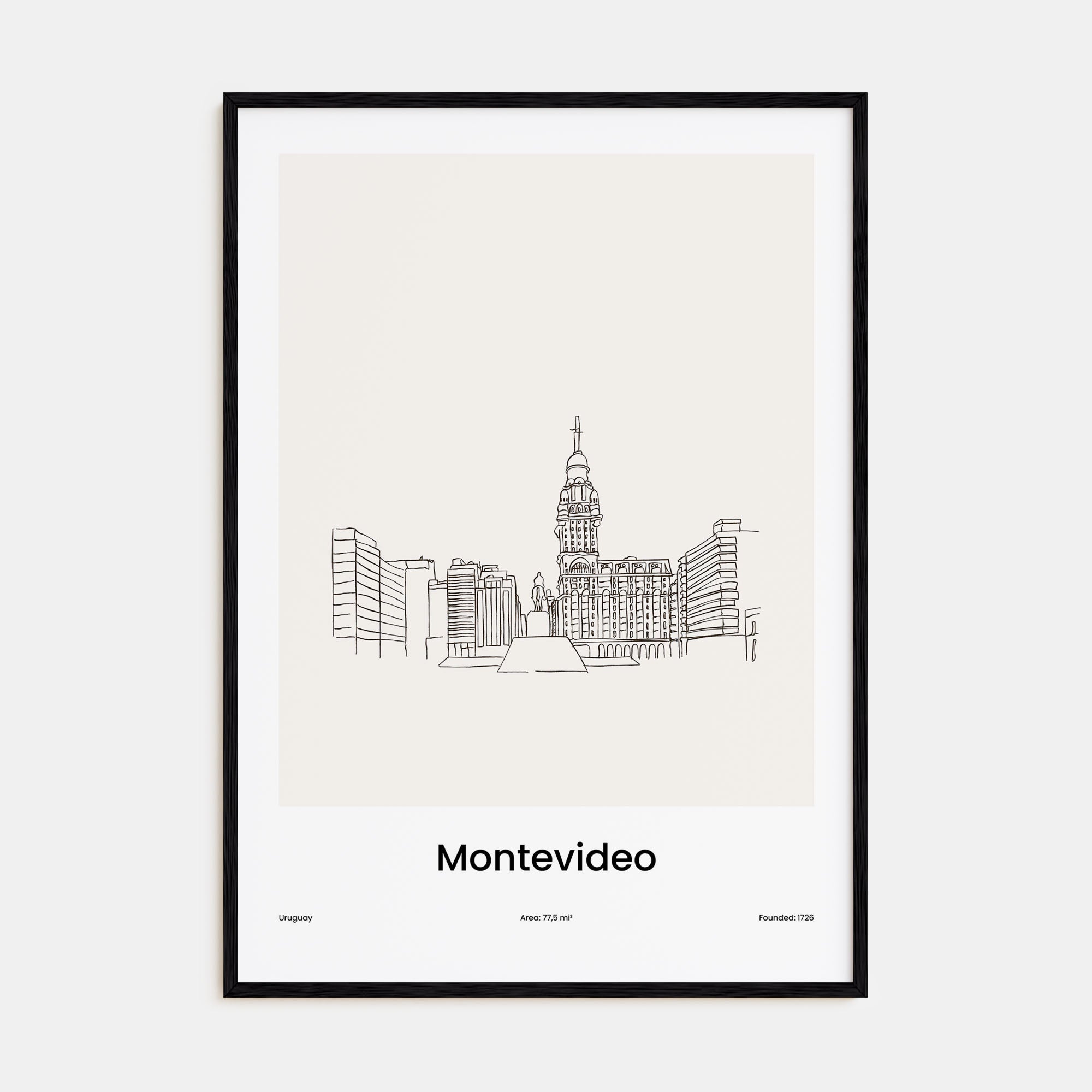 Montevideo Drawn Poster