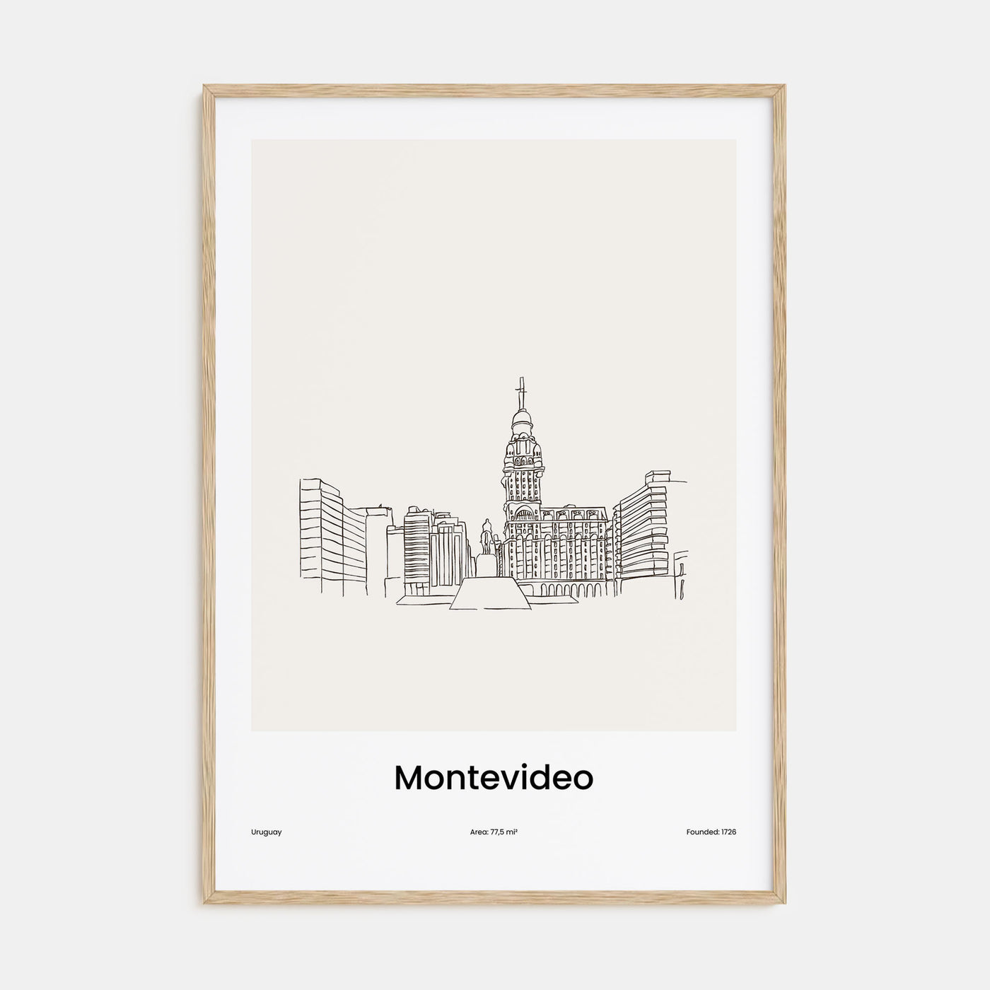 Montevideo Drawn Poster