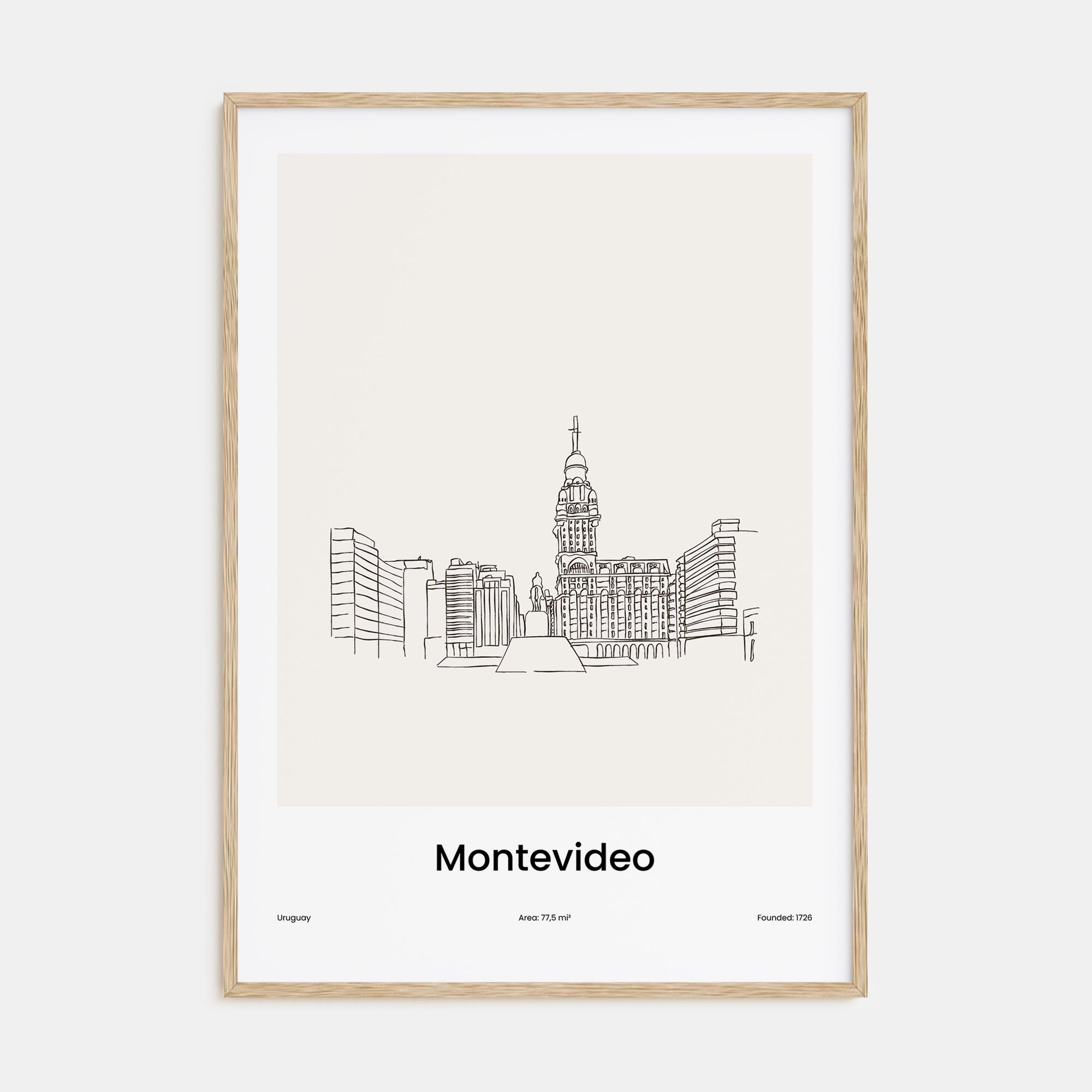 Montevideo Drawn Poster