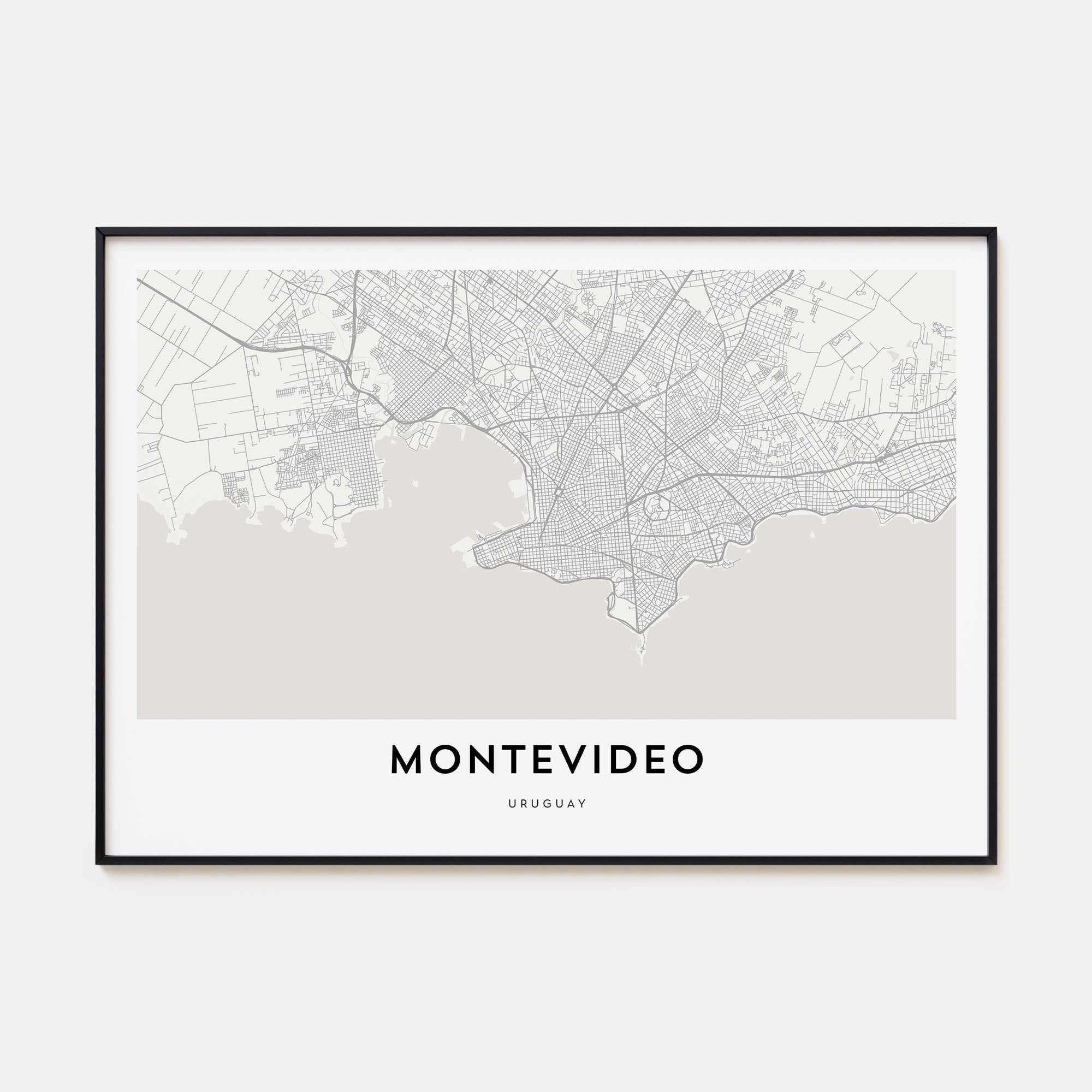Montevideo Map Landscape Poster