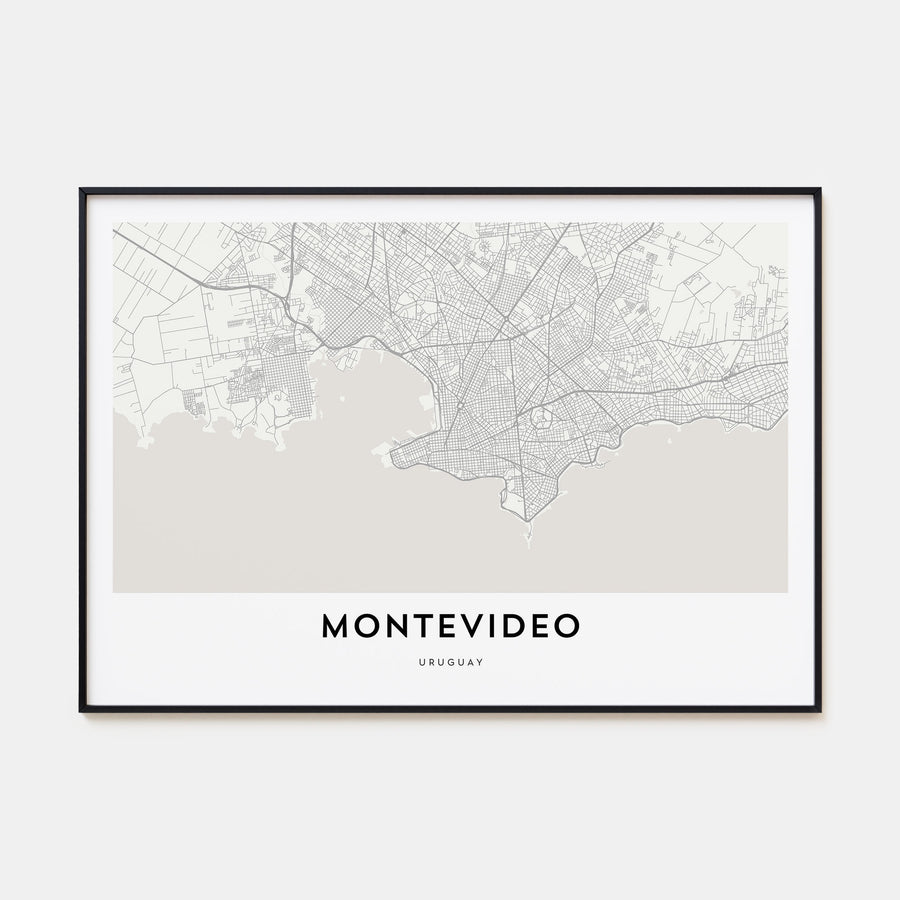 Montevideo Map Landscape Poster