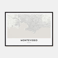 Montevideo Map Landscape Poster