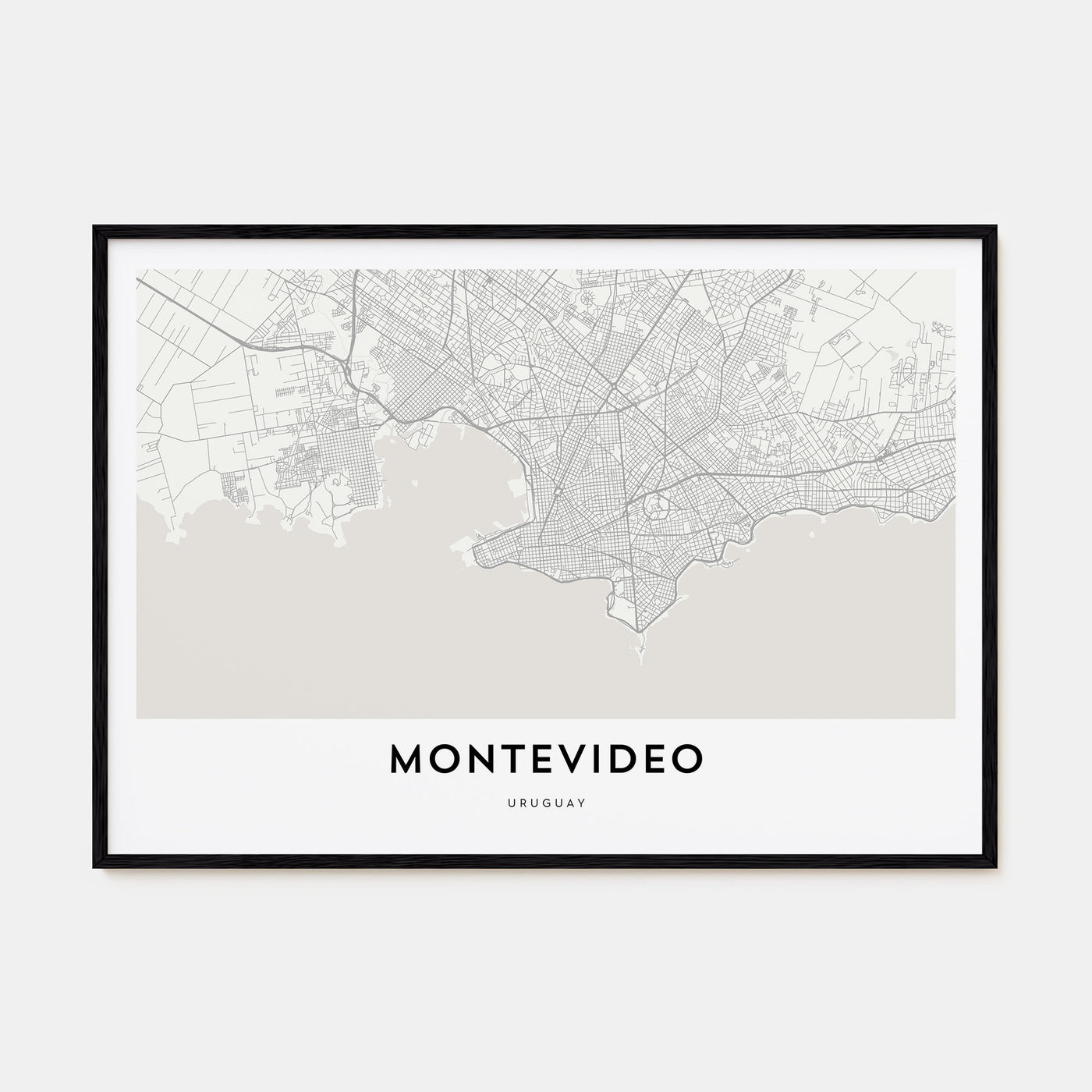 Montevideo Map Landscape Poster