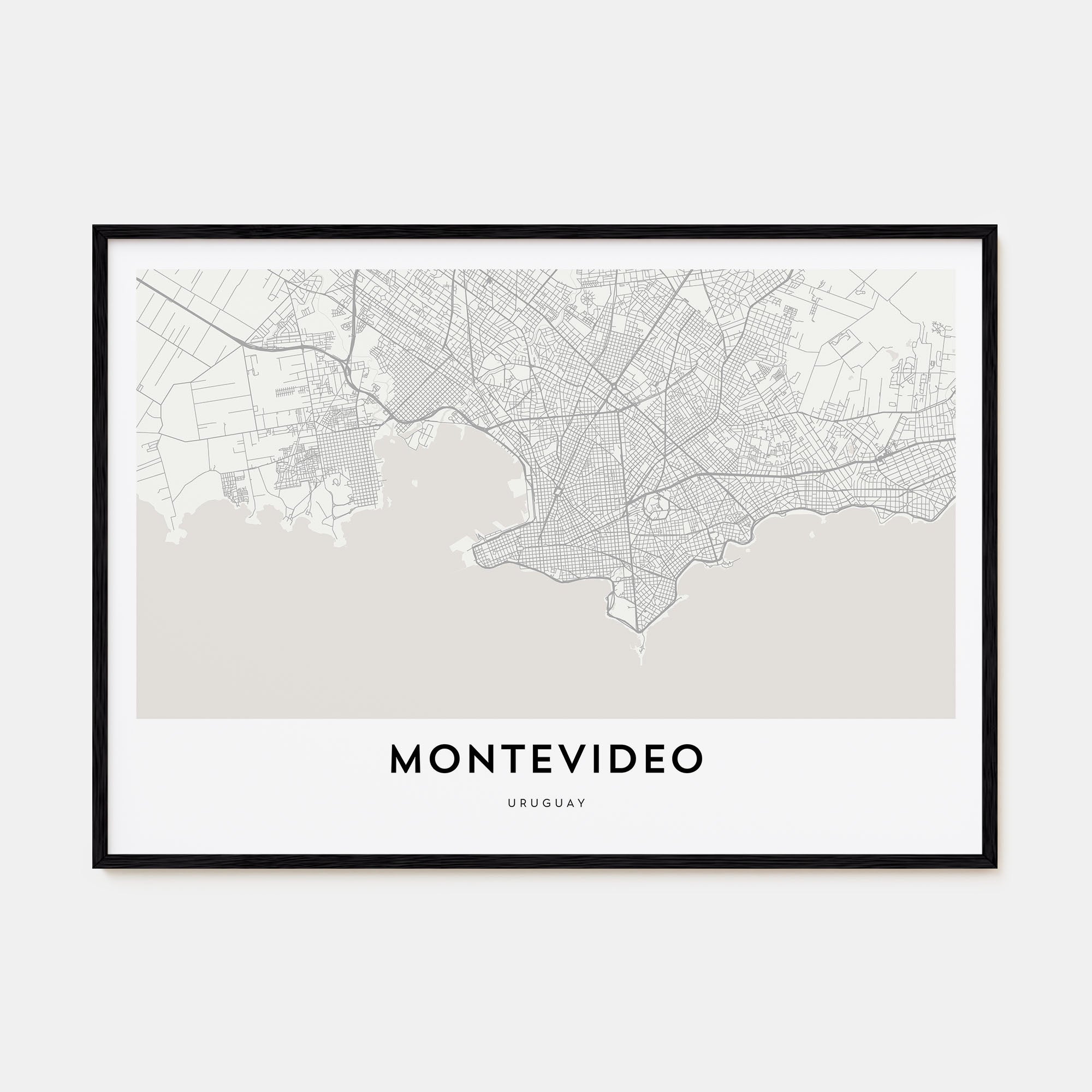 Montevideo Map Landscape Poster