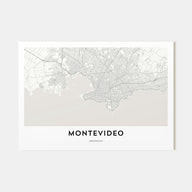 Montevideo Map Landscape Poster