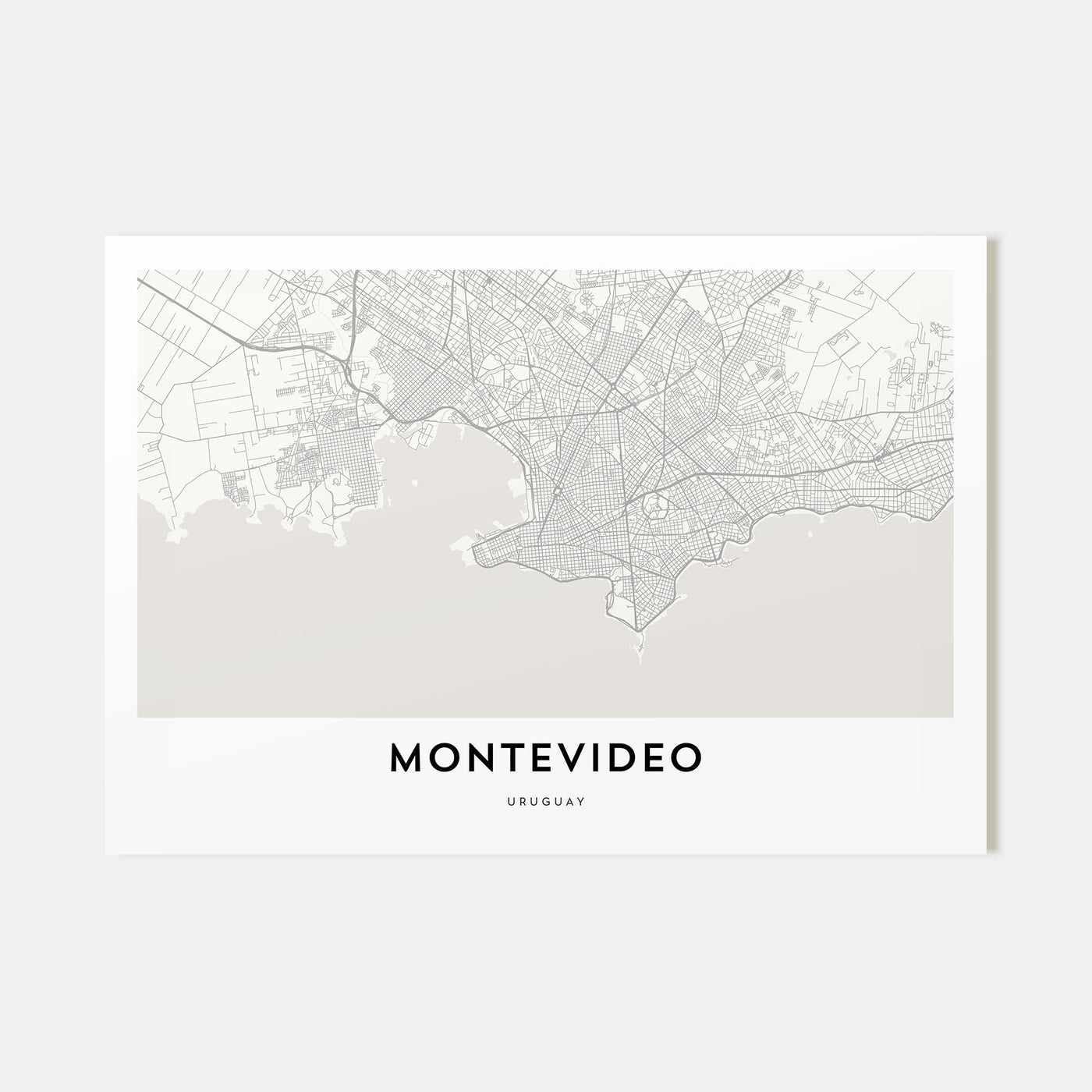 Montevideo Map Landscape Poster