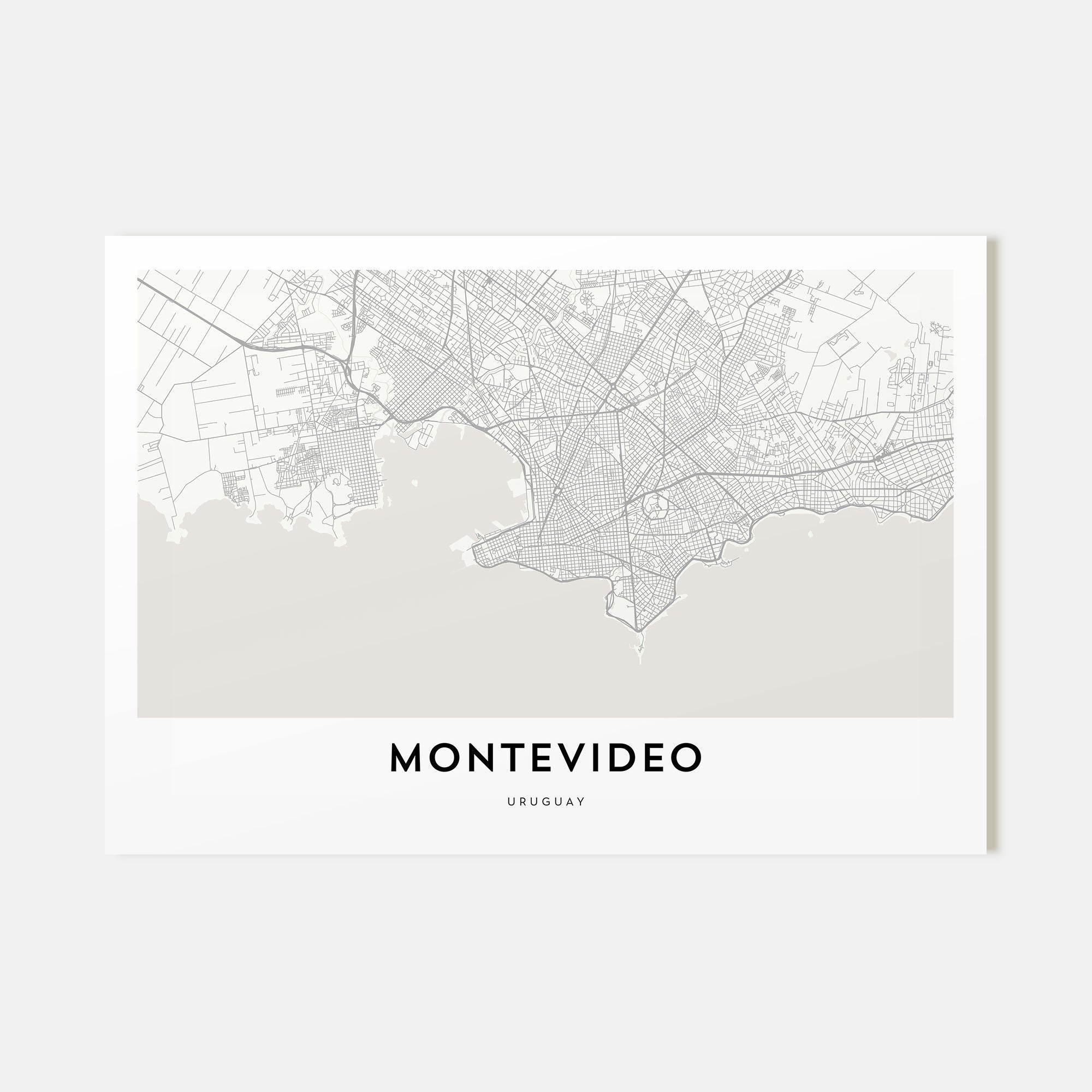 Montevideo Map Landscape Poster