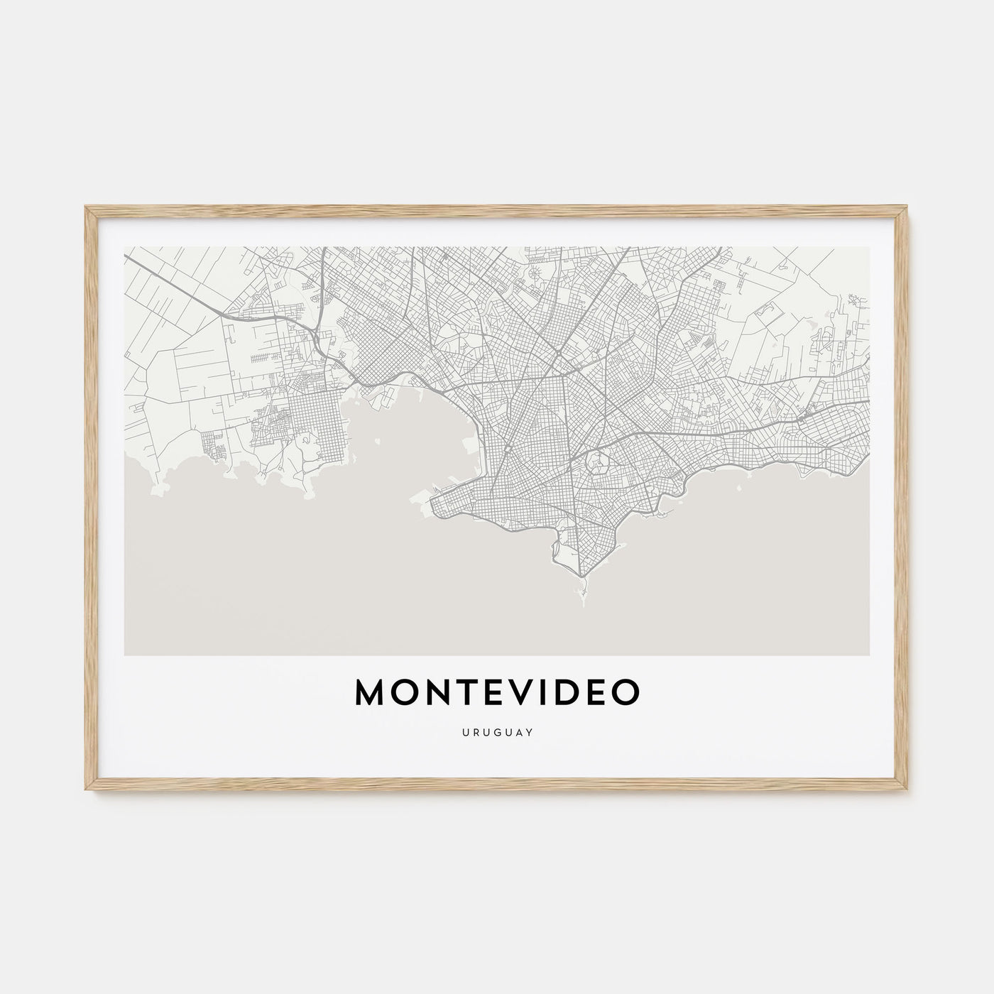 Montevideo Map Landscape Poster