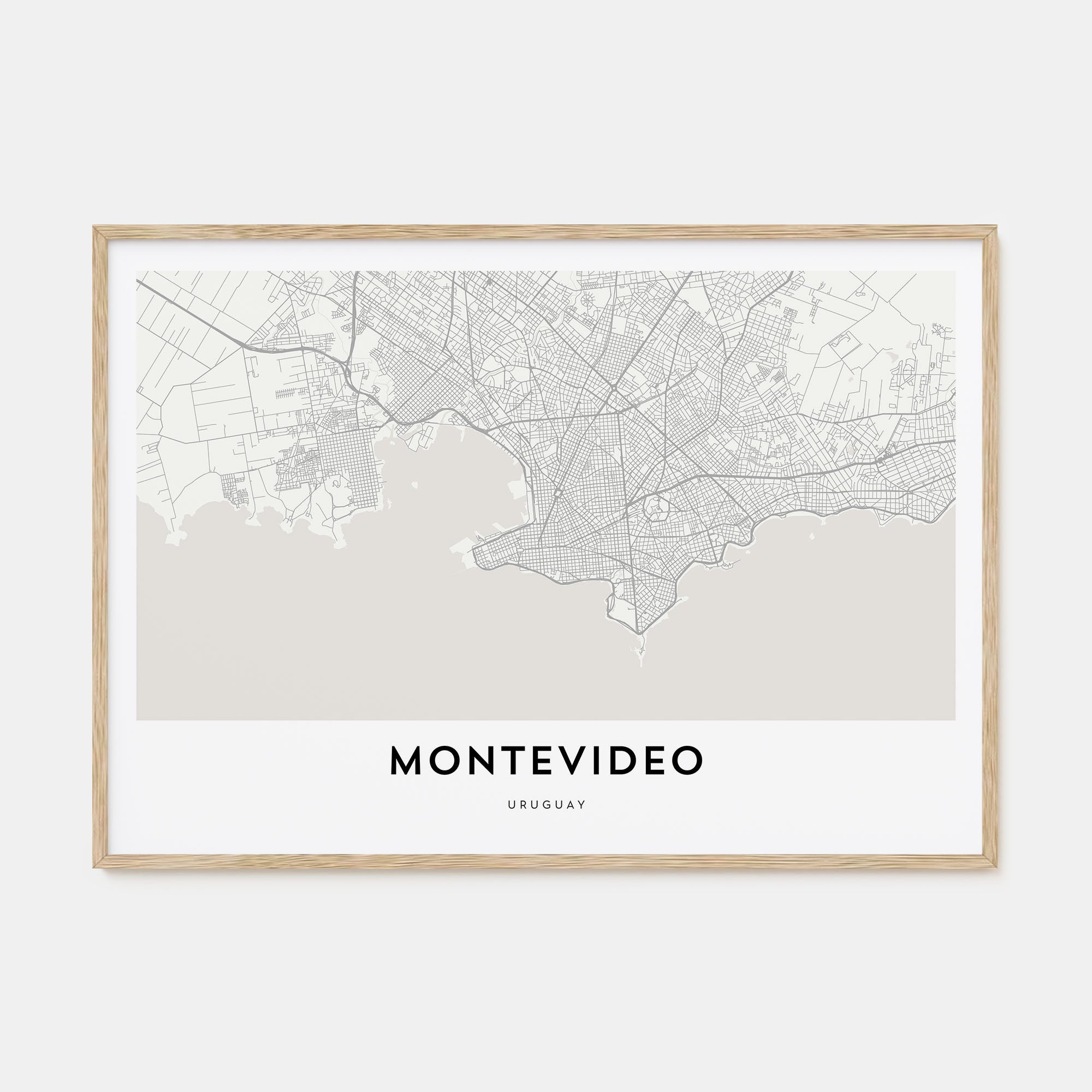 Montevideo Map Landscape Poster