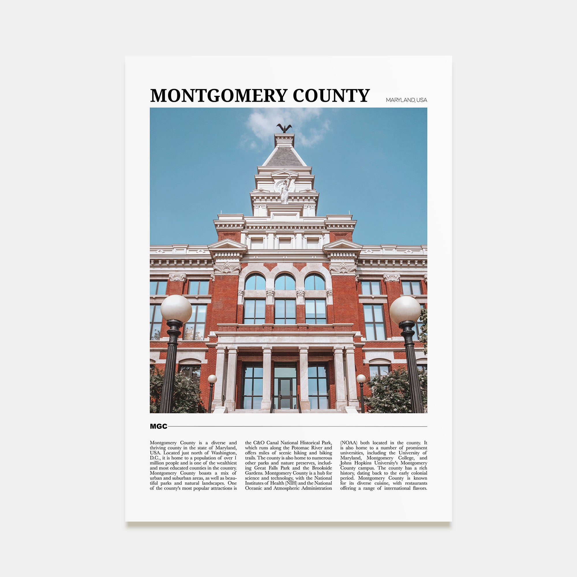 Montgomery County Travel Color Poster
