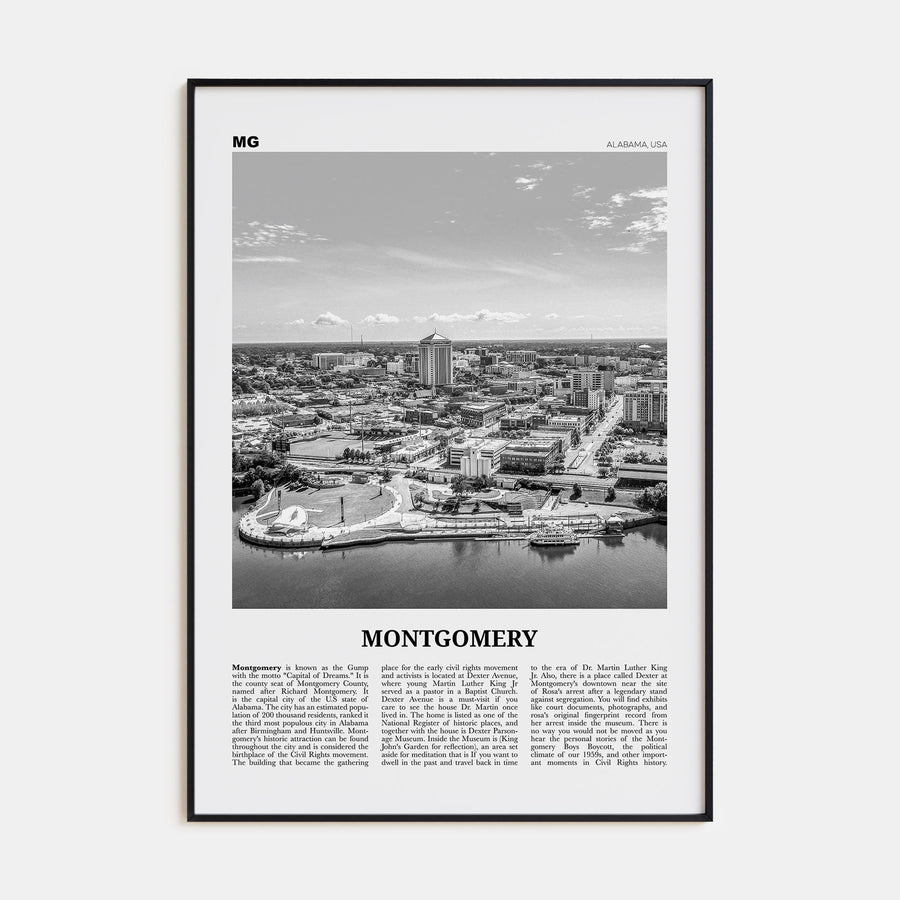 Montgomery Travel B&W Poster