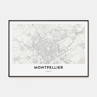 Montpellier Map Landscape Poster