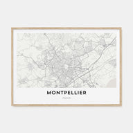 Montpellier Map Landscape Poster