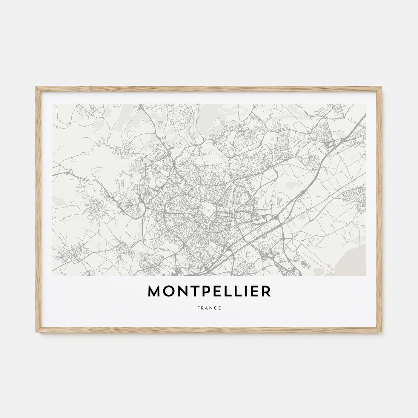 Montpellier Map Landscape Poster
