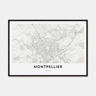 Montpellier Map Landscape Poster