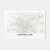 Montpellier Map Landscape Poster