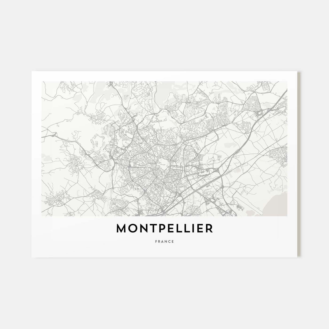 Montpellier Map Landscape Poster