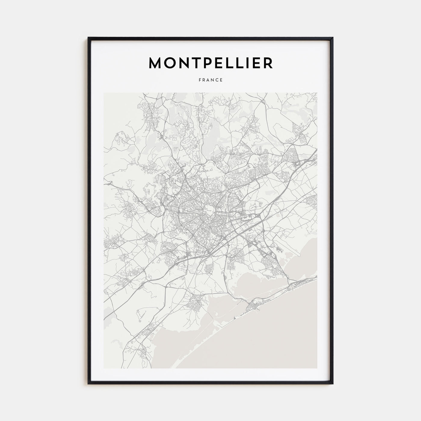 Montpellier Map Portrait Poster