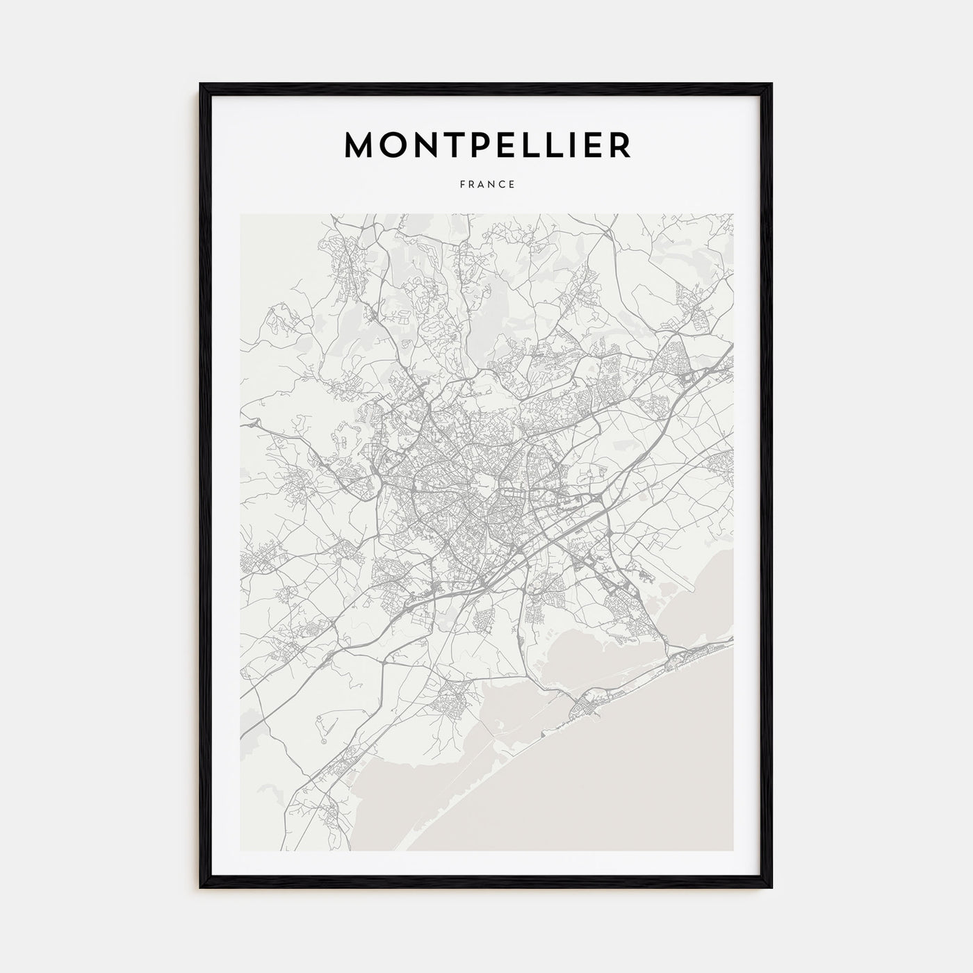 Montpellier Map Portrait Poster