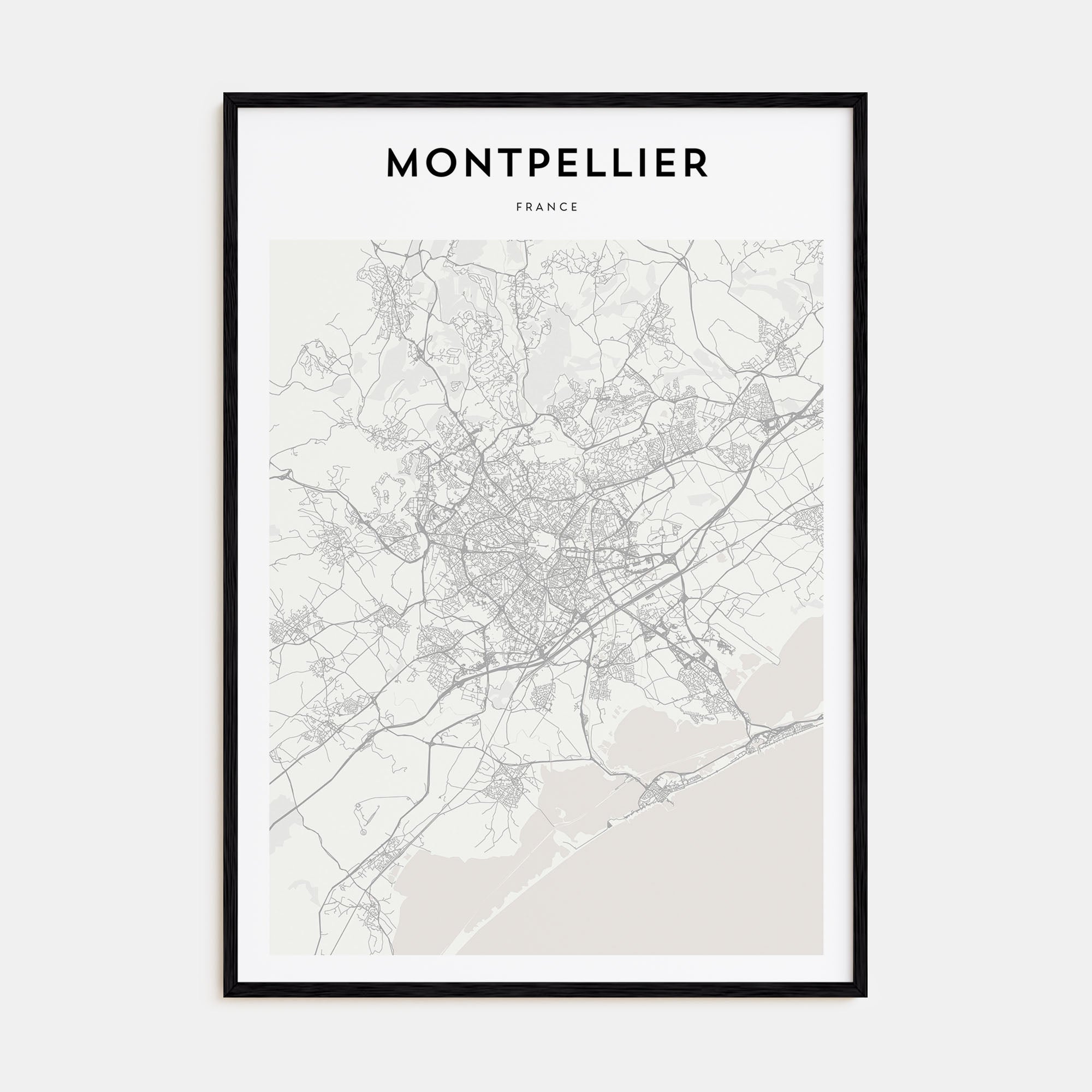 Montpellier Map Portrait Poster