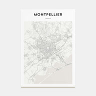 Montpellier Map Portrait Poster