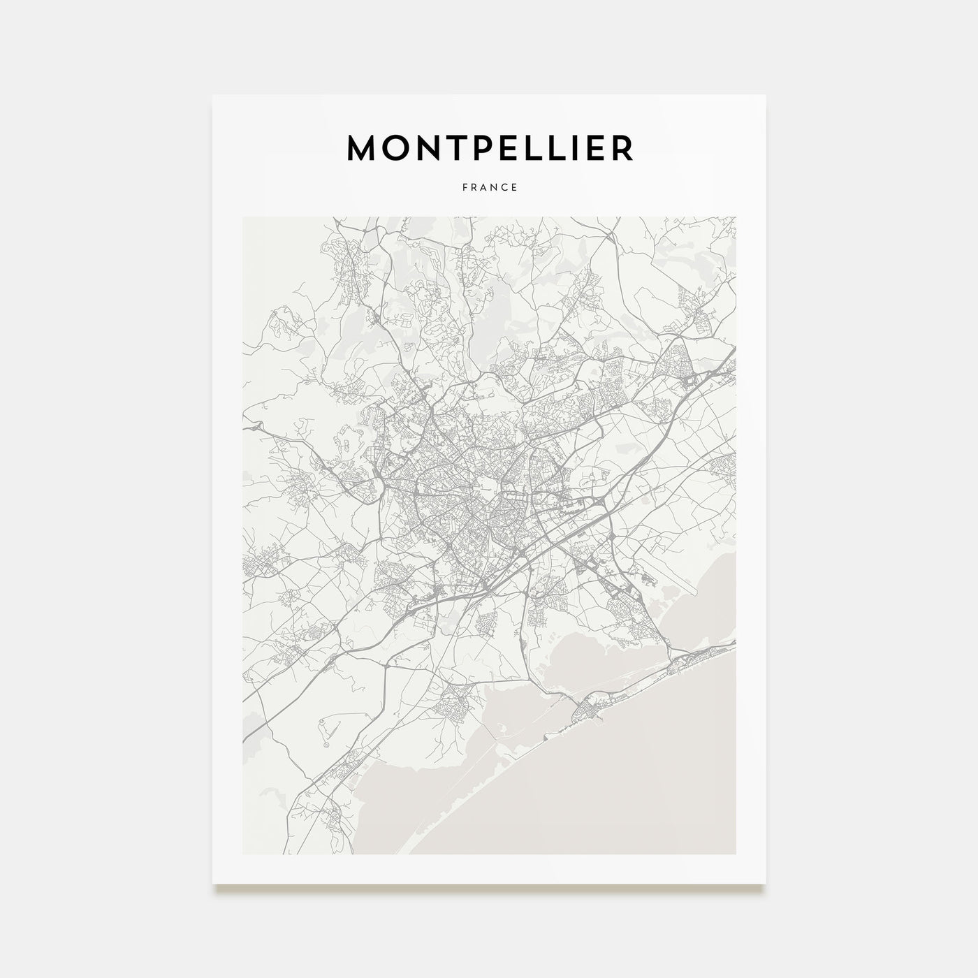 Montpellier Map Portrait Poster