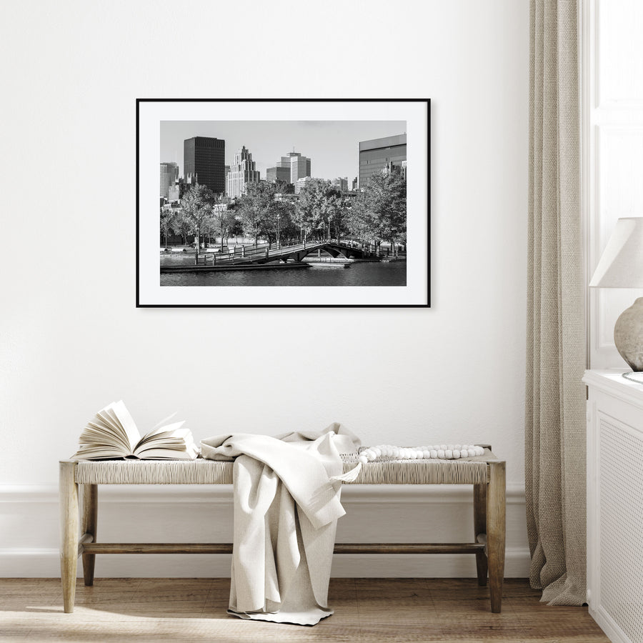 Montreal Landscape B&W Poster