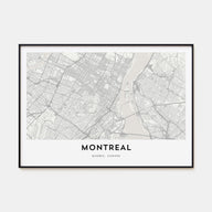 Montreal Map Landscape Poster