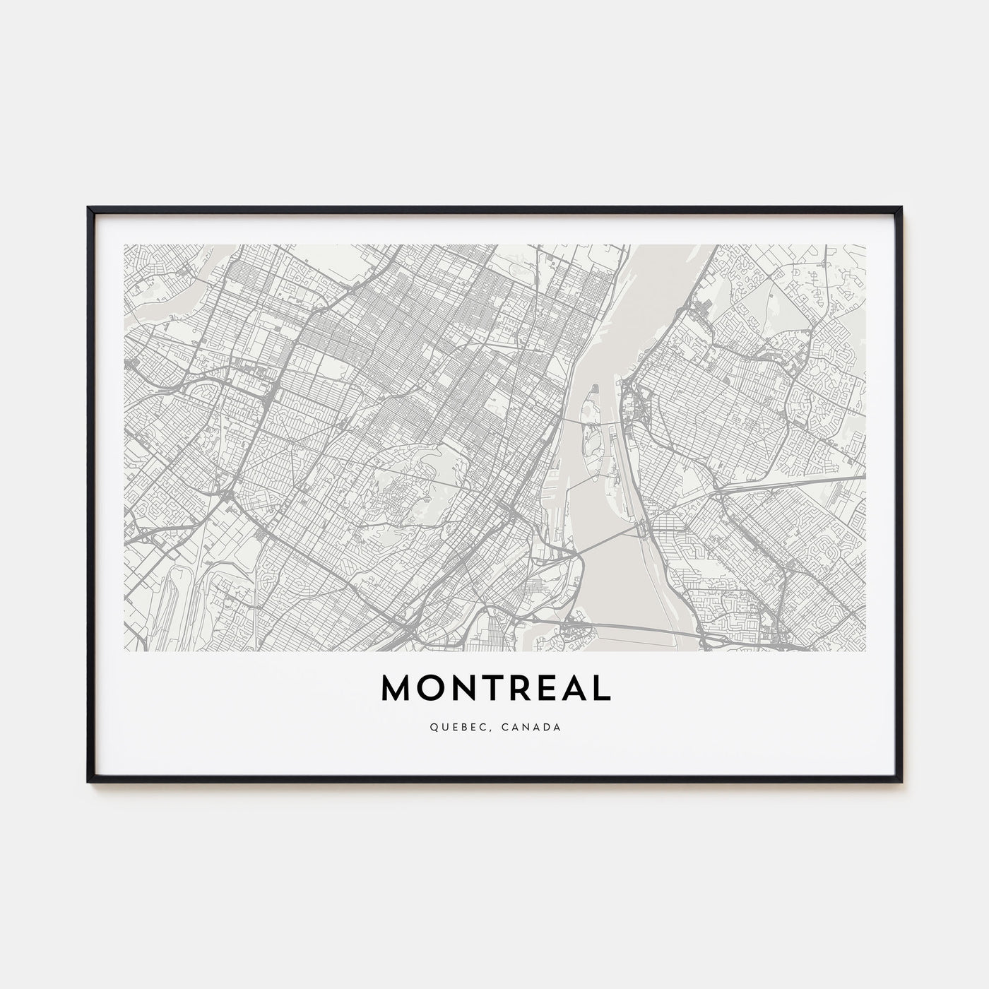Montreal Map Landscape Poster