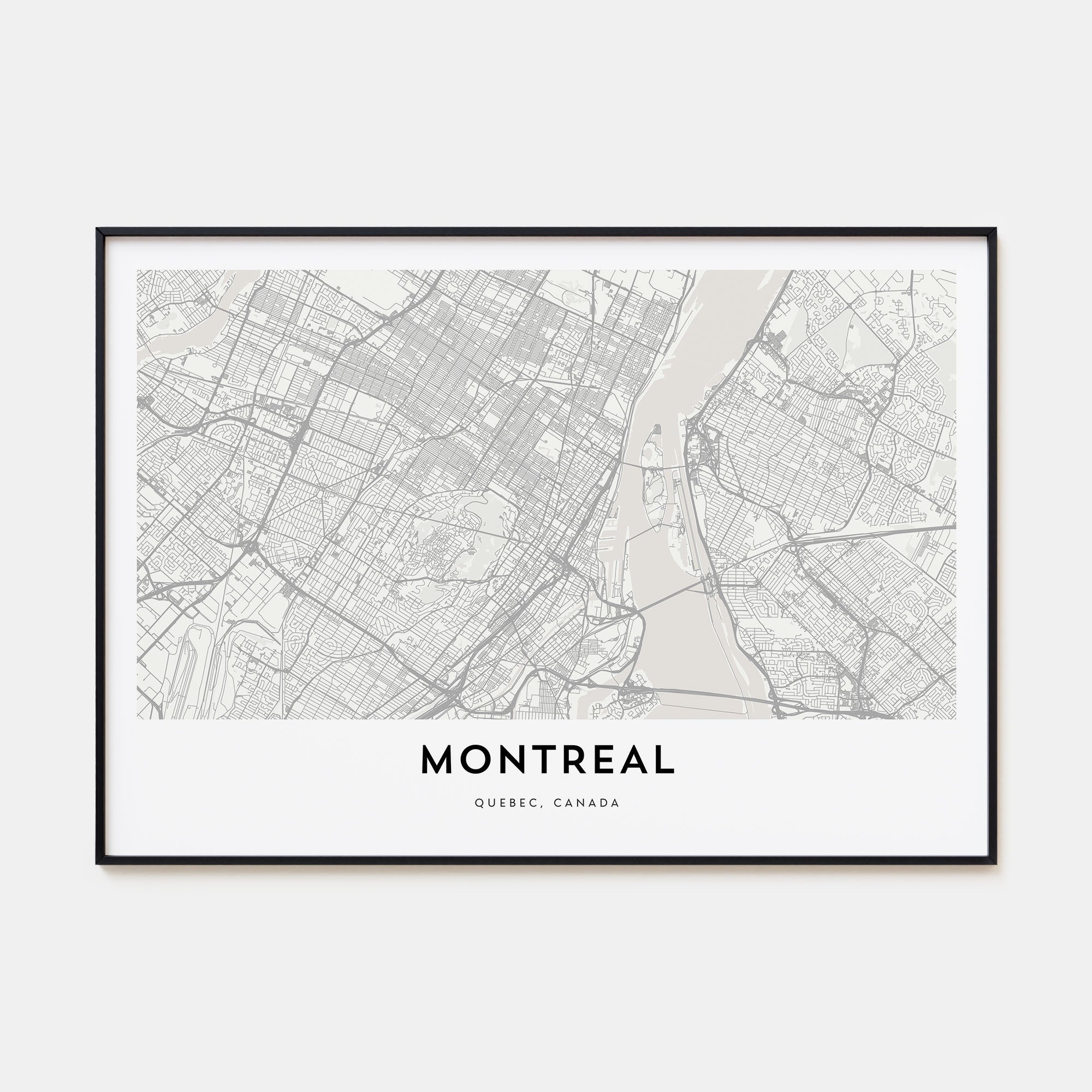 Montreal Map Landscape Poster
