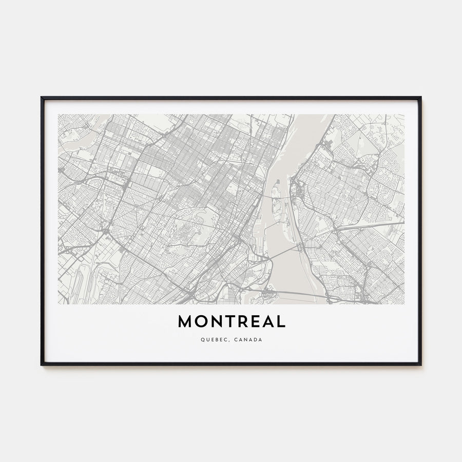 Montreal Map Landscape Poster