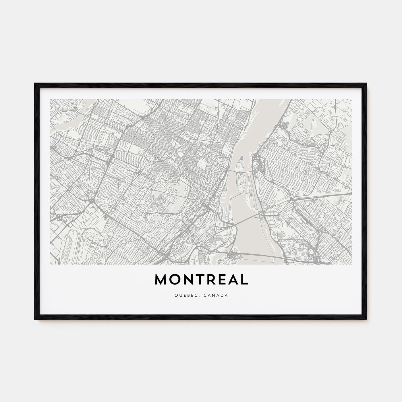 Montreal Map Landscape Poster