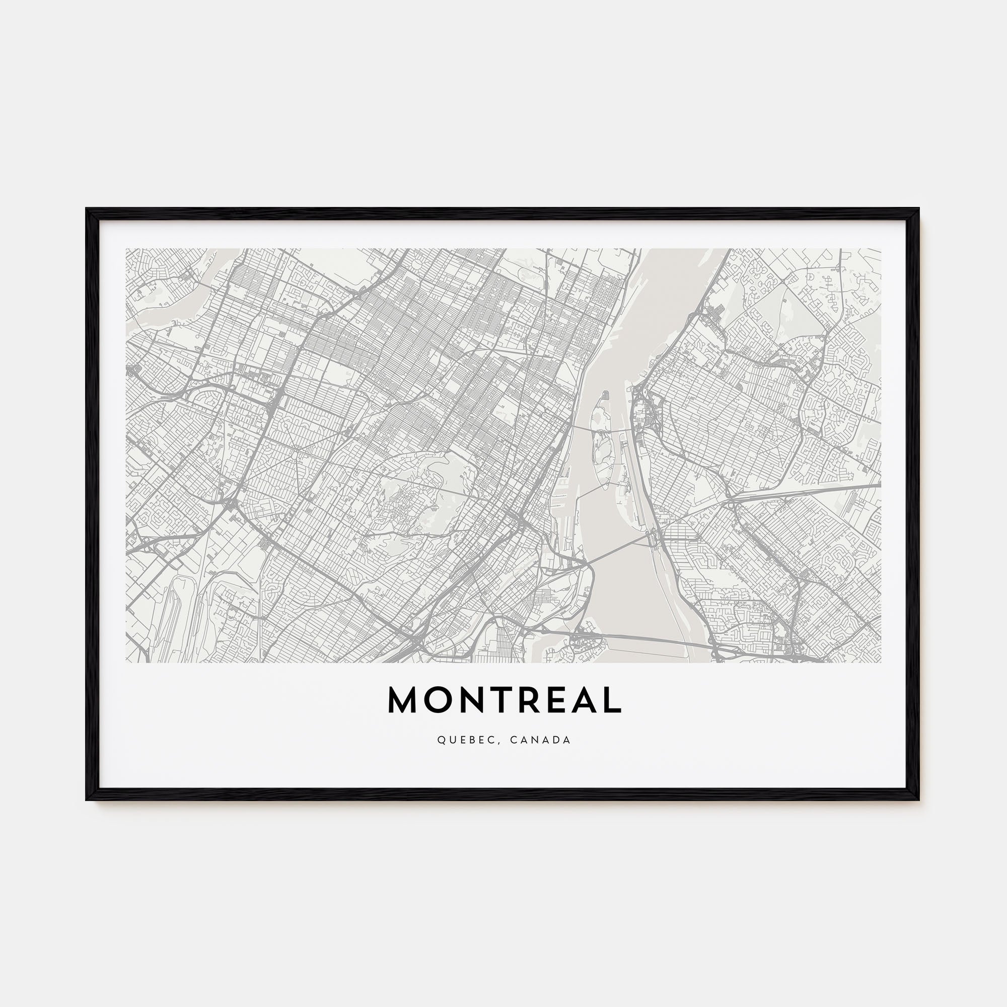 Montreal Map Landscape Poster