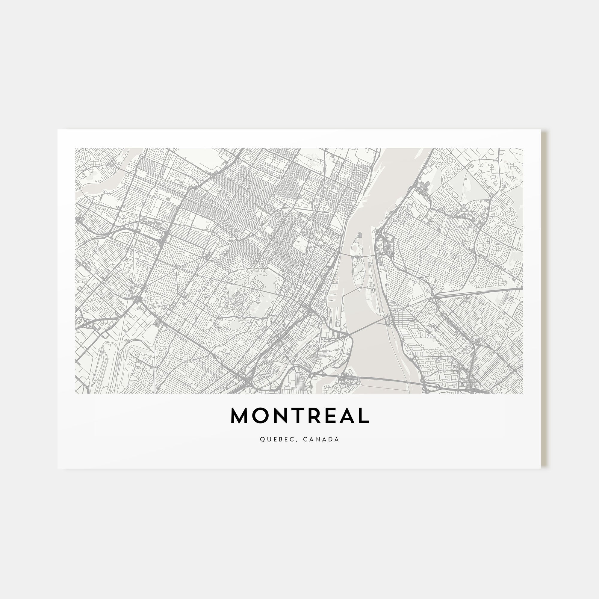 Montreal Map Landscape Poster