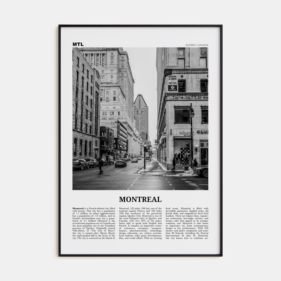 Montreal Travel B&W No 2 Poster