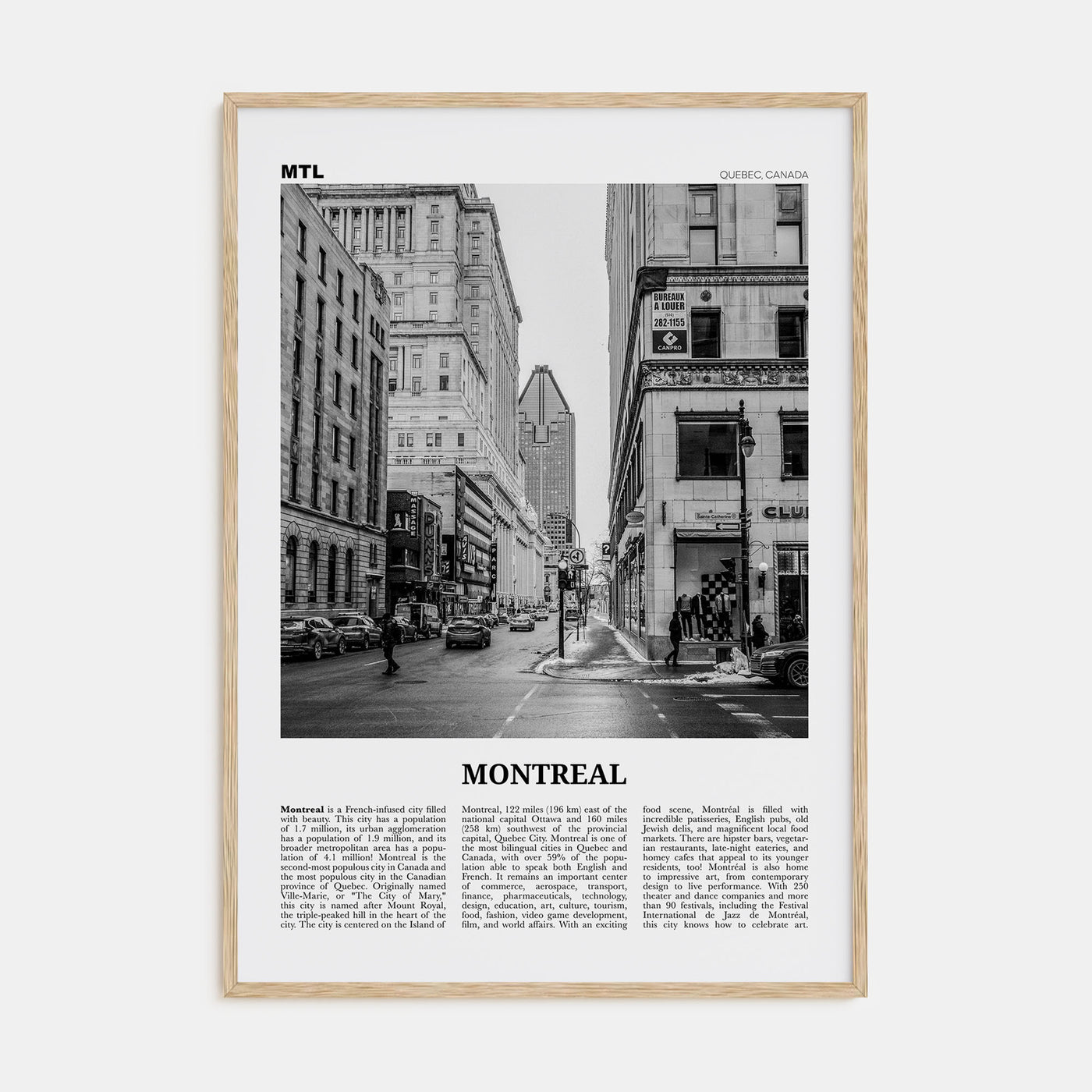 Montreal Travel B&W No 2 Poster