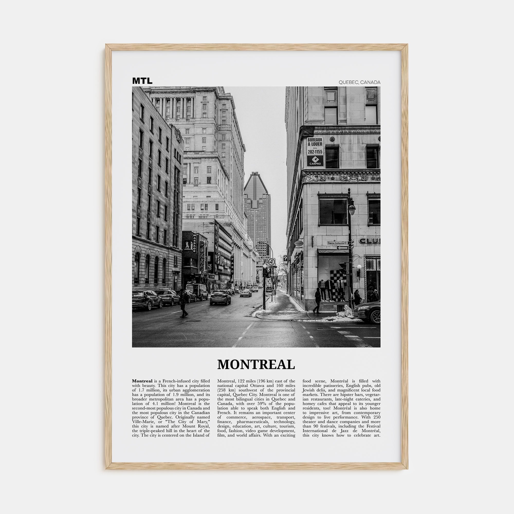 Montreal Travel B&W No 2 Poster