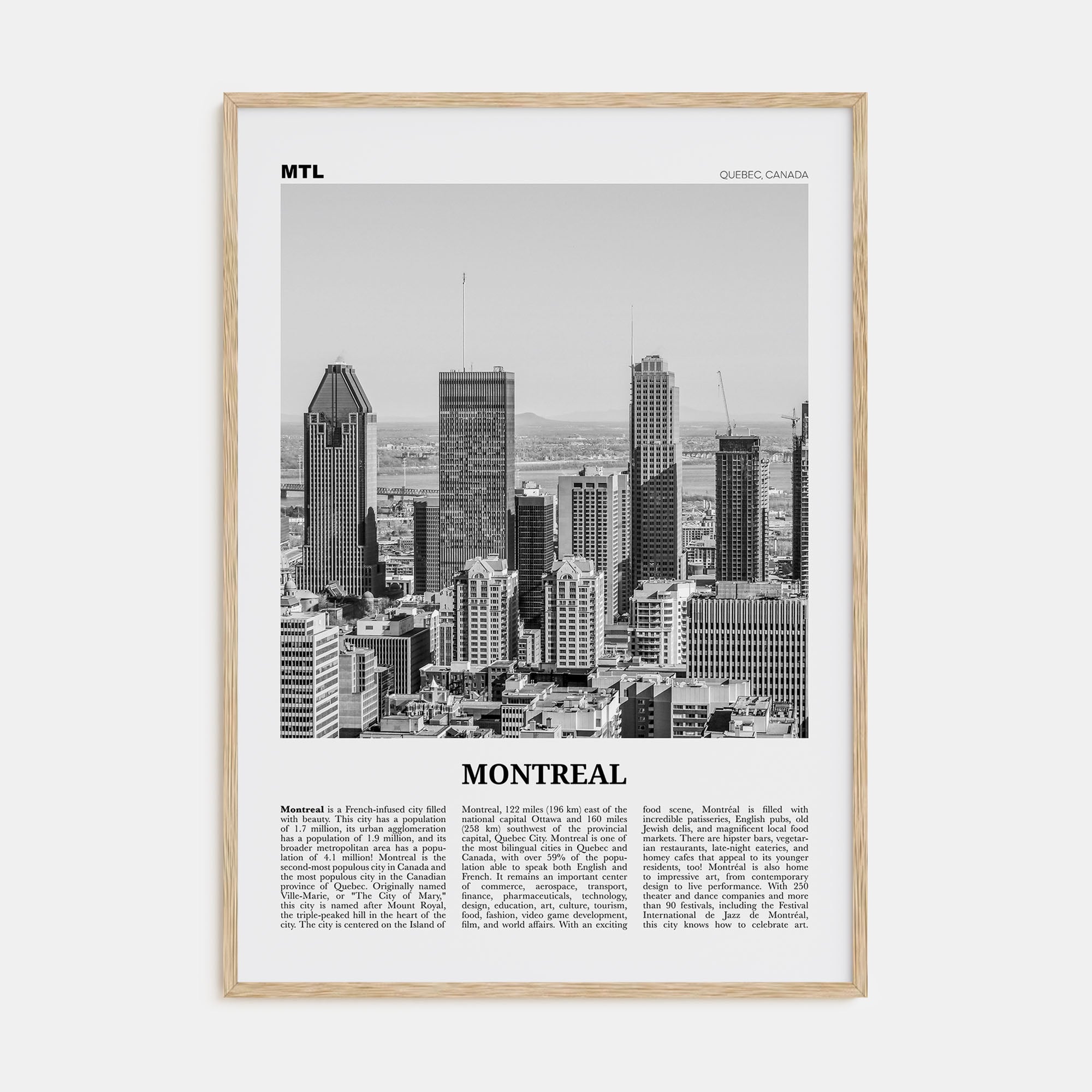 Montreal Travel B&W No 4 Poster