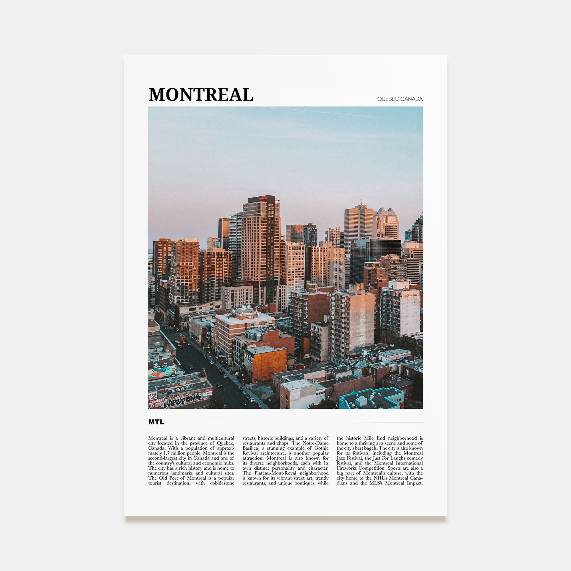 Montreal Travel Color No 1 Poster