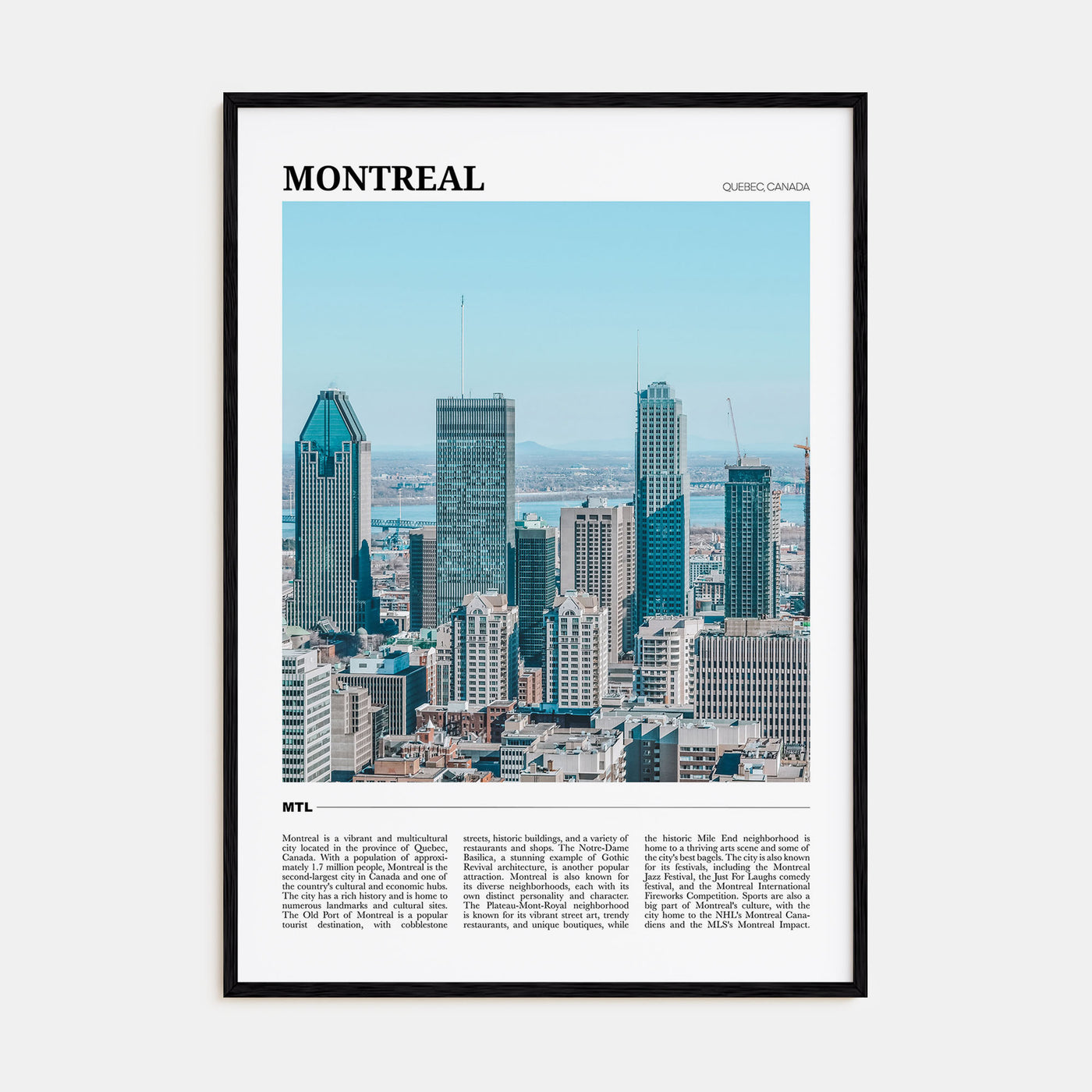 Montreal Travel Color No 2 Poster