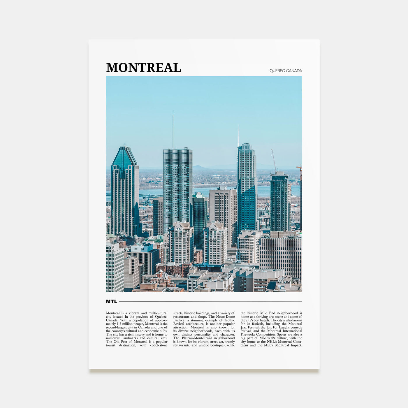 Montreal Travel Color No 2 Poster
