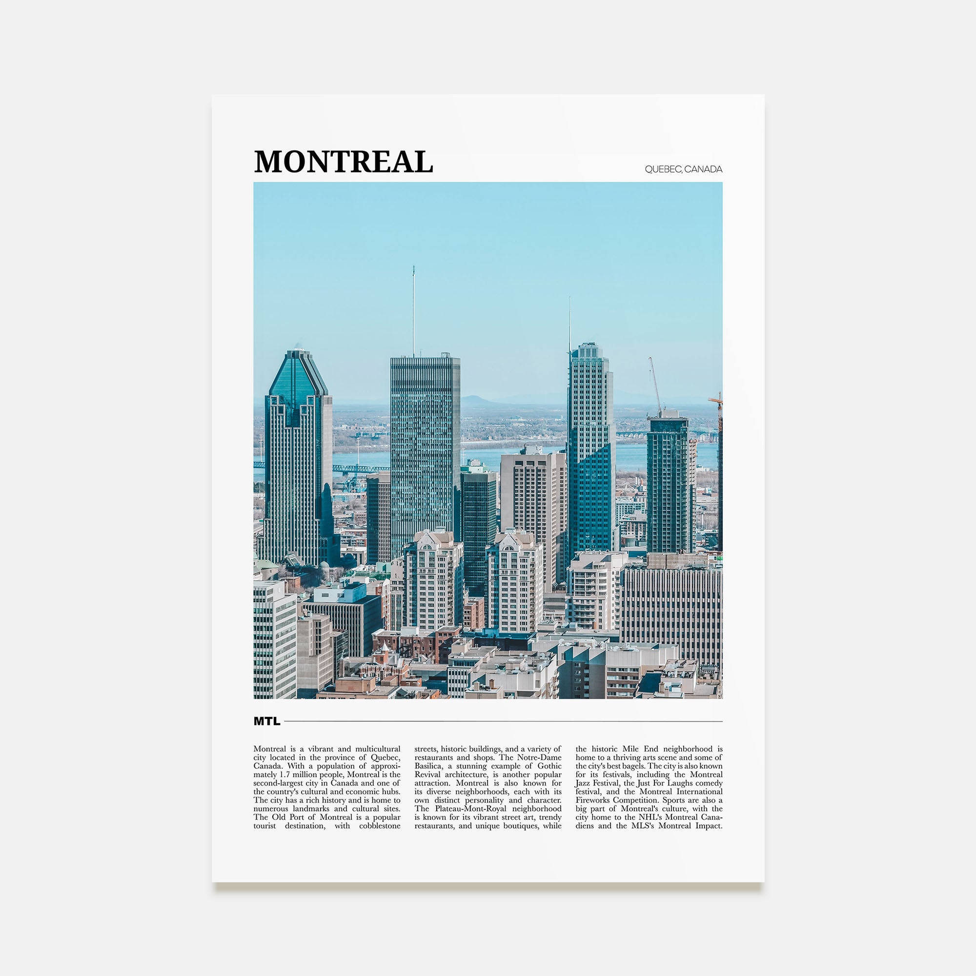 Montreal Travel Color No 2 Poster
